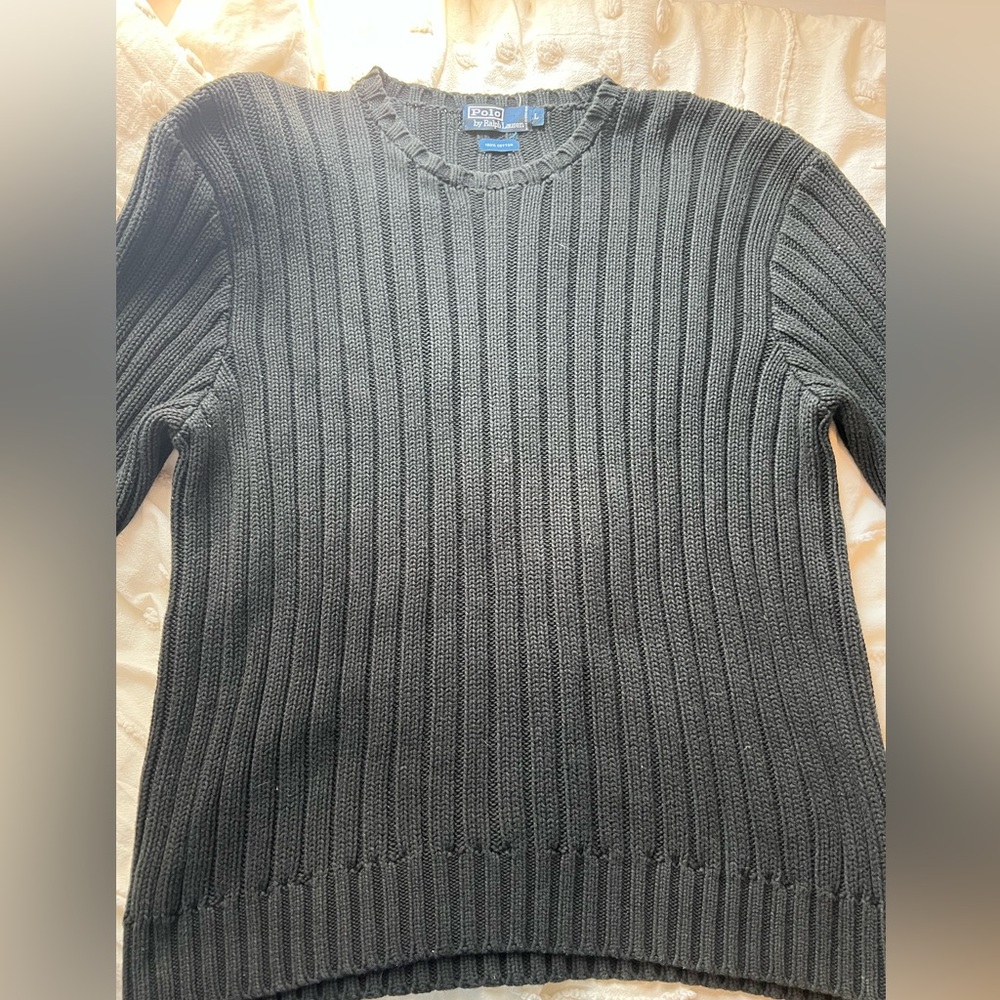 RALPH LAUREN SWEATER BLACK LARGE